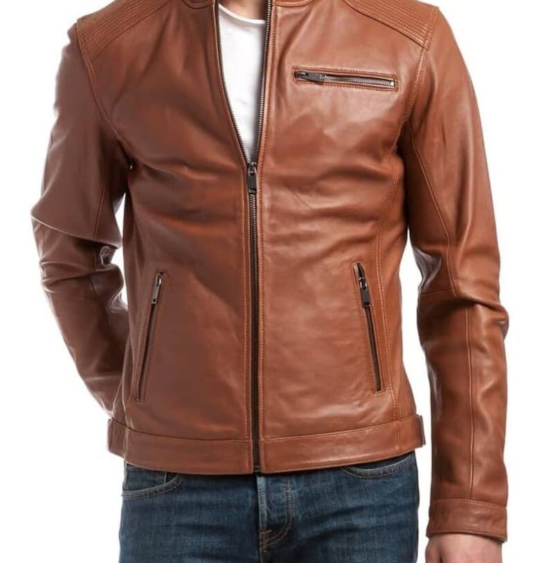 Комплект мъжки якета с цип и цип от овча кожа 2XL Chyston