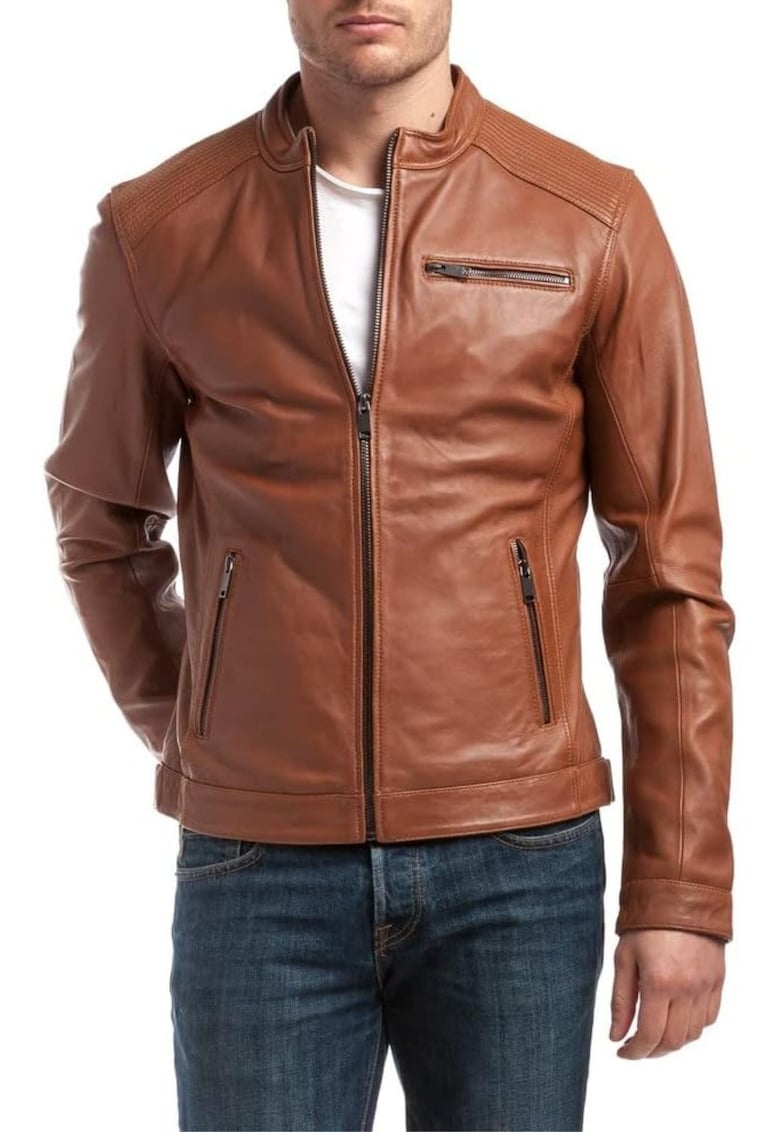 Комплект мъжки якета с цип и цип от овча кожа 2XL Chyston