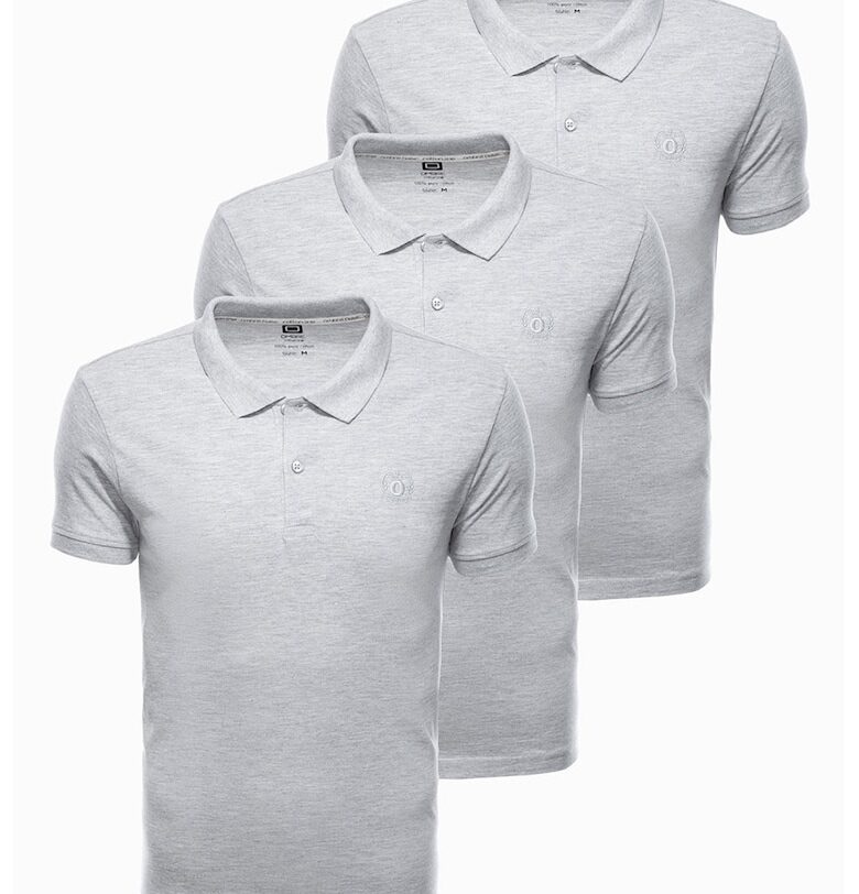 Комплект от 3 броя поло тениски  Z28 - Мъжки - Памук OMBRE