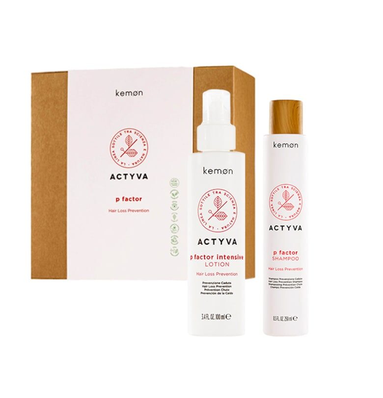 Комплект против косопад  Actyva P Factor - Шампоан 250 мл - Лосион 100 мл Kemon