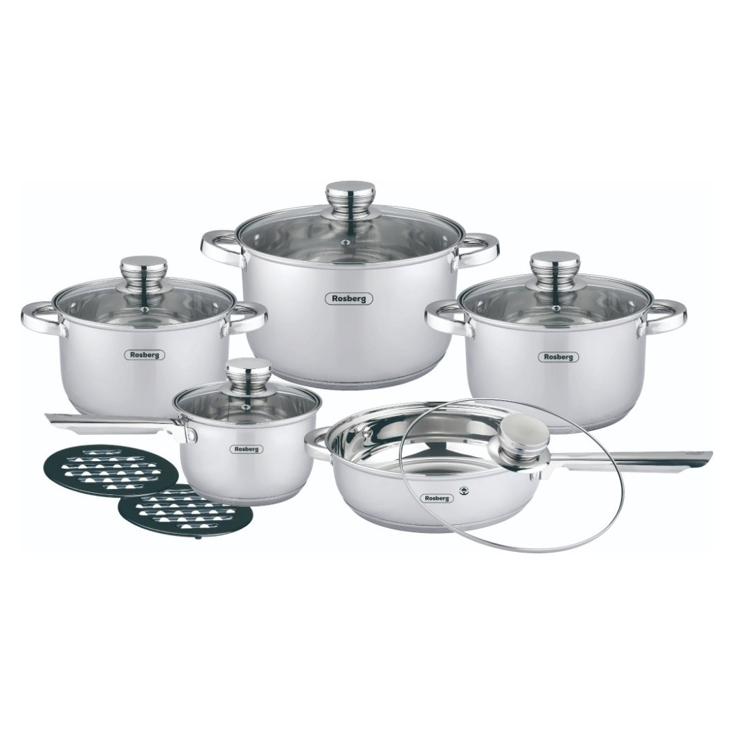 Комплект тенджери и тигани Rosberg R51210L12BM