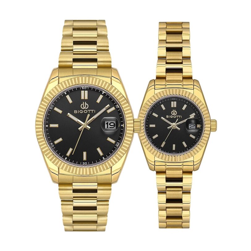Комплект часовници за двойки Bigotti BG.1.10639-4-BG.1.10638-3 - Подарък
