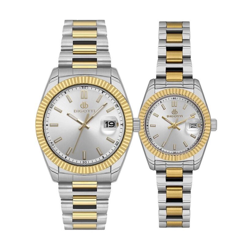 Комплект часовници за двойки Bigotti BG.1.10639-6-BG.1.10638-4 - Подарък