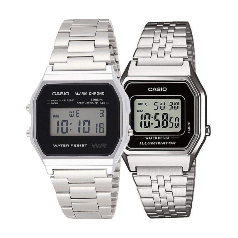 Комплект часовници за двойки Casio A158WEA-1EF-LA680WEA-1EF - Подарък