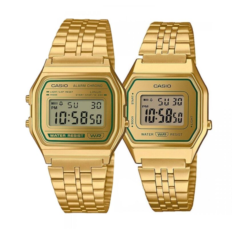 Комплект часовници за двойки Casio A158WEGV-9AEF-LA680WEGV-9AEF - Подарък