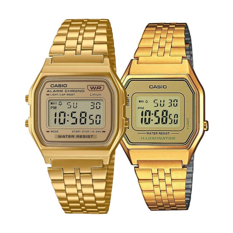 Комплект часовници за двойки Casio A158WETG-9AEF-LA680WEGA-9ER - Подарък