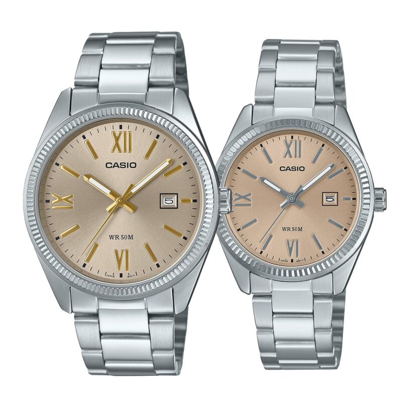 Комплект часовници за двойки Casio MTP-1302DD-9A-LTP-1302DD-4A2VDF - Подарък