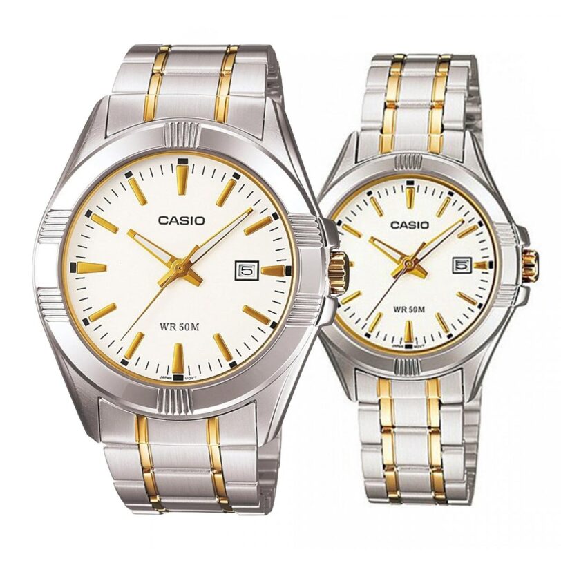 Комплект часовници за двойки Casio MTP-1308SG-7AV-LTP-1308SG-7A - Подарък