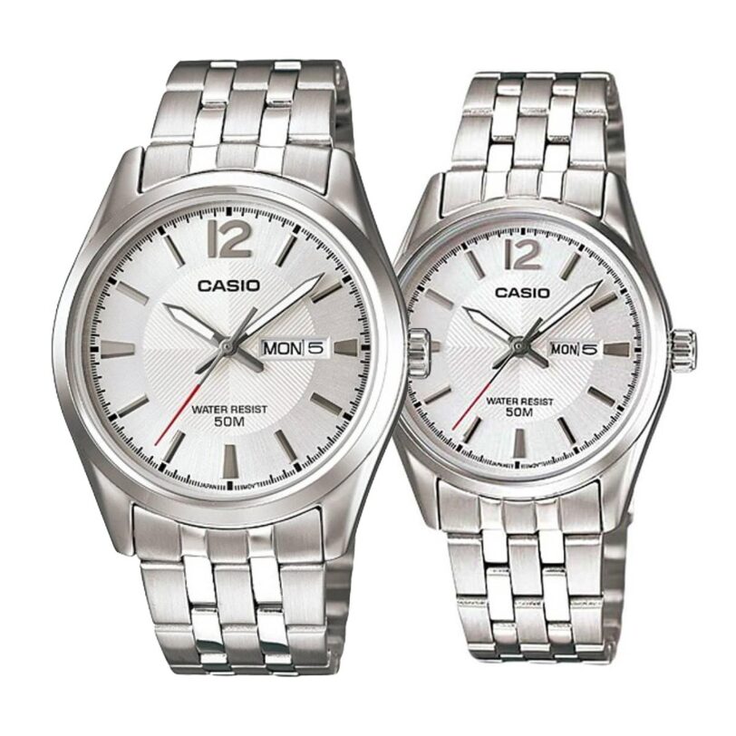Комплект часовници за двойки Casio MTP-1335D-7AV-LTP-1335D-7AV - Подарък