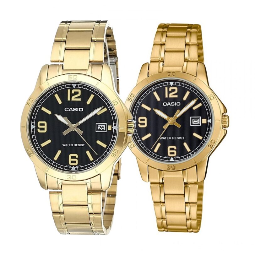 Комплект часовници за двойки Casio MTP-V004G-1BUDF-LTP-V004G-1B - Подарък