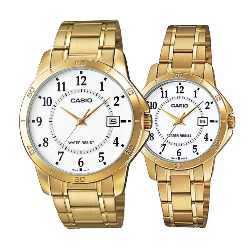 Комплект часовници за двойки Casio MTP-V004G-7BU-LTP-V004G-7BU - Подарък