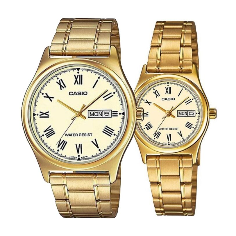 Комплект часовници за двойки Casio MTP-V006G-9BU-LTP-V006G-9BU - Подарък