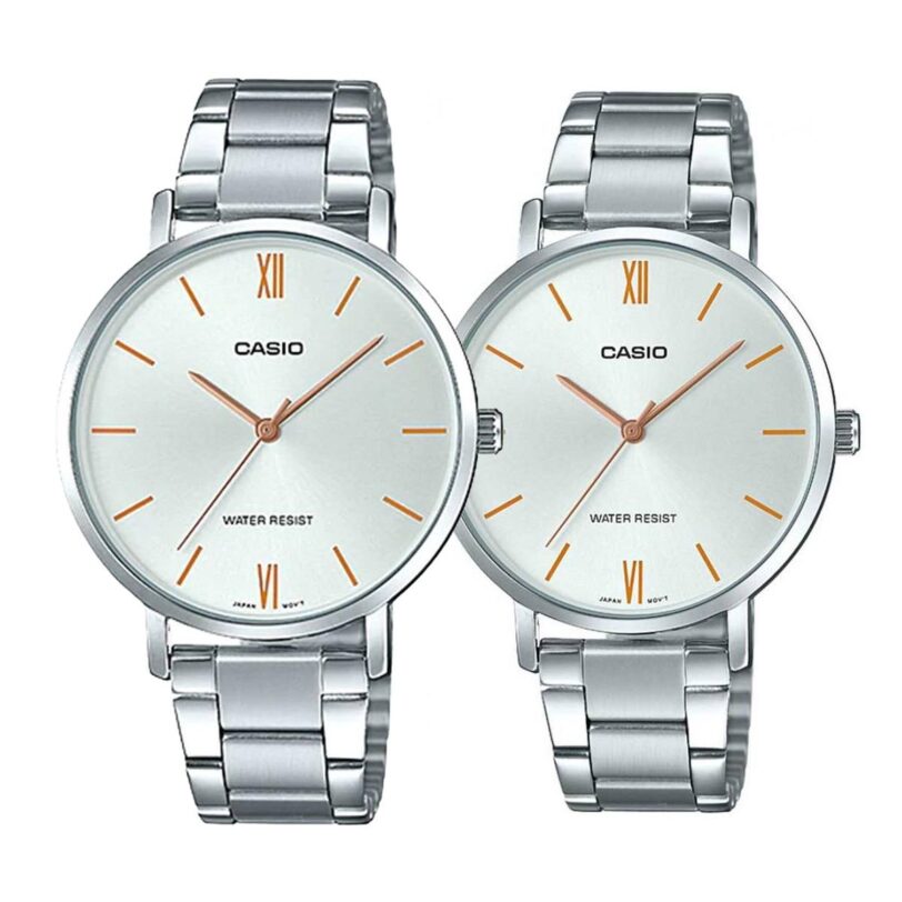 Комплект часовници за двойки Casio MTP-VT01D-7BU-LTP-VT01D-7BU - Подарък