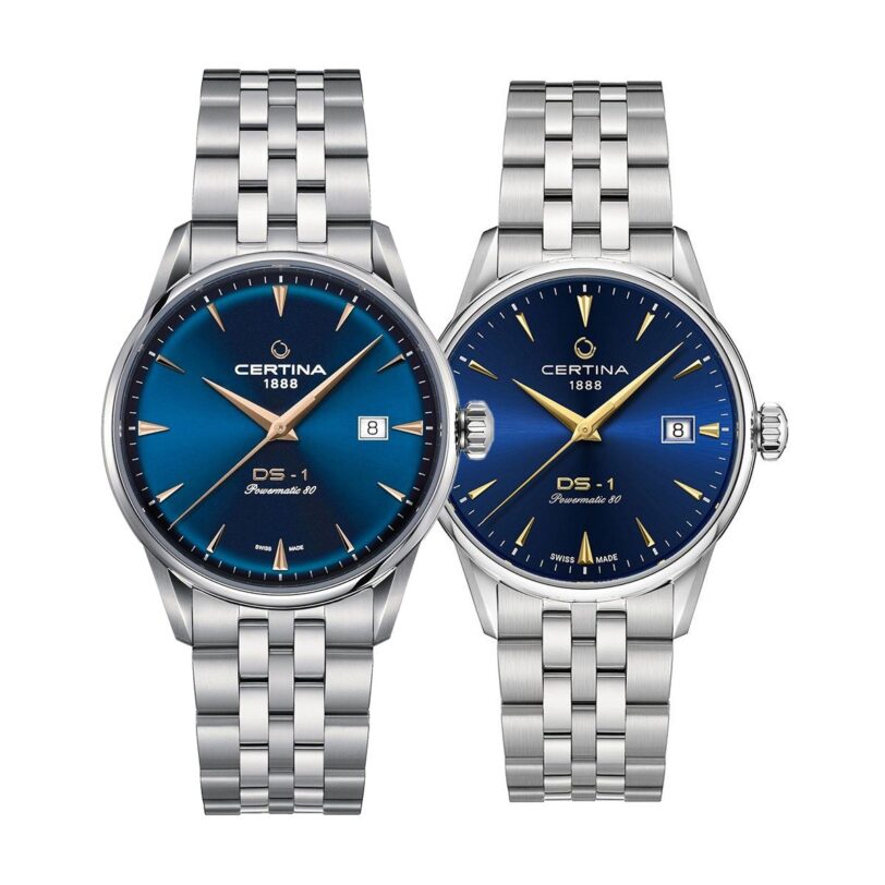 Комплект часовници за двойки Certina DS-1 C029.807.11.041.02-C029.207.11.041.00 - Подарък