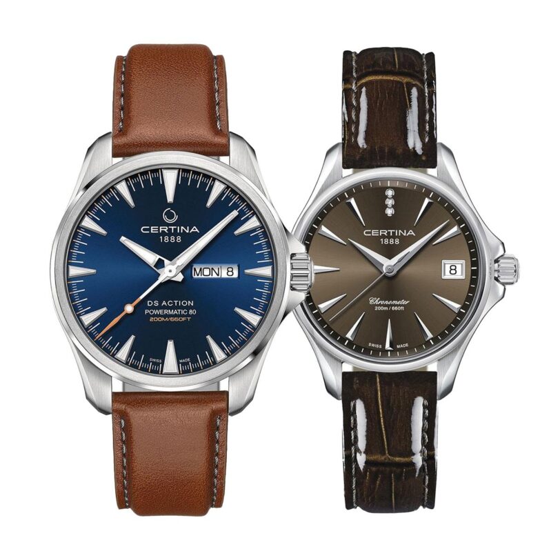 Комплект часовници за двойки Certina DS Action C032.430.16.041.00-C032.051.16.296.00 - Подарък