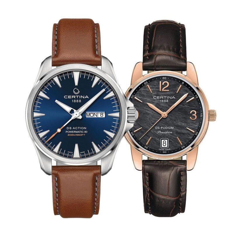Комплект часовници за двойки Certina DS Action DS Podium C032.430.16.041.00-C034.210.36.127.00 - Подарък