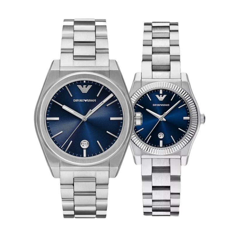 Комплект часовници за двойки Emporio Armani Federico Federica AR11620-AR11717 - Подарък