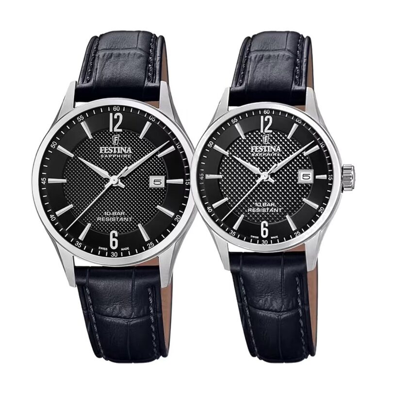 Комплект часовници за двойки Festina Swiss Made F20007/4 & F20009/4 - Подарък
