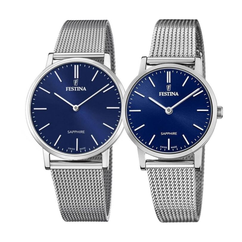 Комплект часовници за двойки Festina Swiss Made F20014/2 & F20015/2 - Подарък