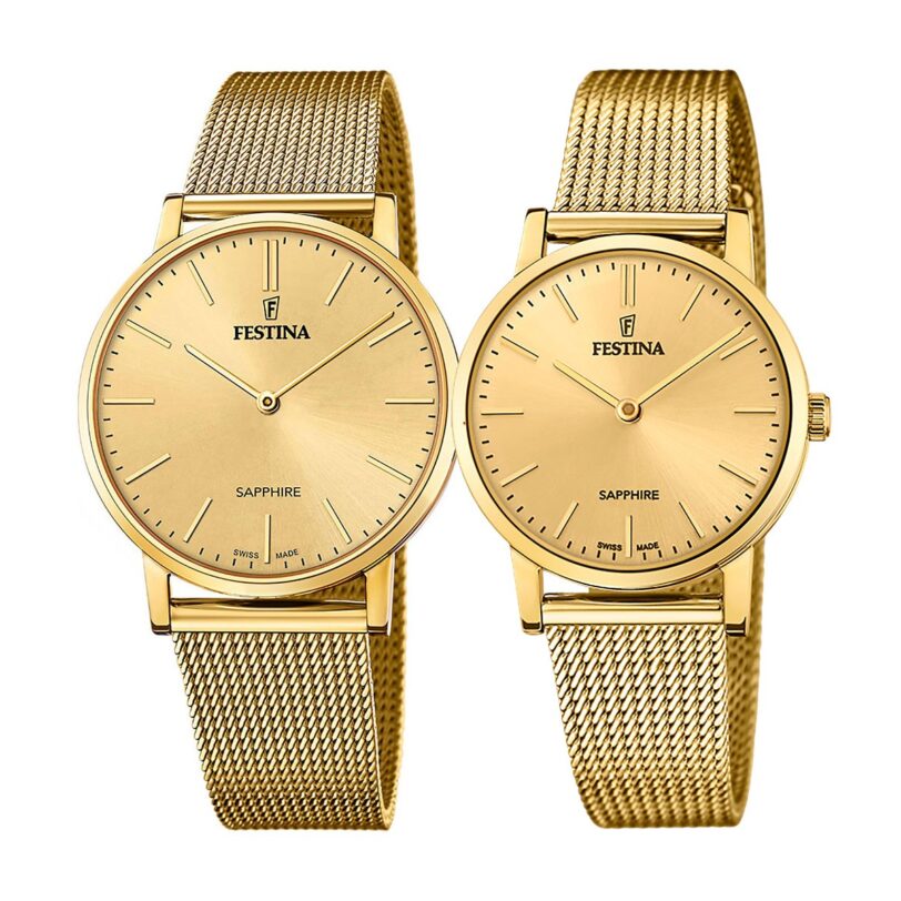 Комплект часовници за двойки Festina Swiss Made F20022/2 & F20023/2 - Подарък