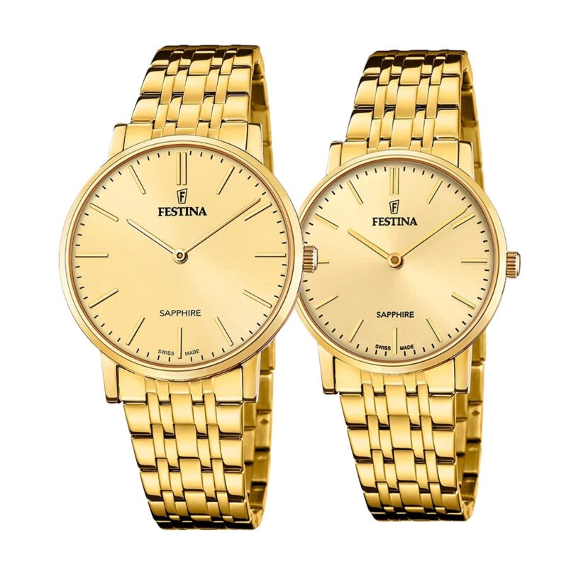 Комплект часовници за двойки Festina Swiss Made F20046/3-F20048/3 - Подарък