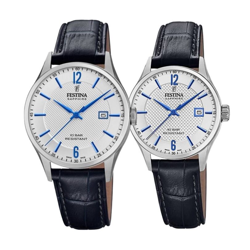 Комплект часовници за двойки Festina Swiss MadeF20007/2-F20009/6 - Подарък