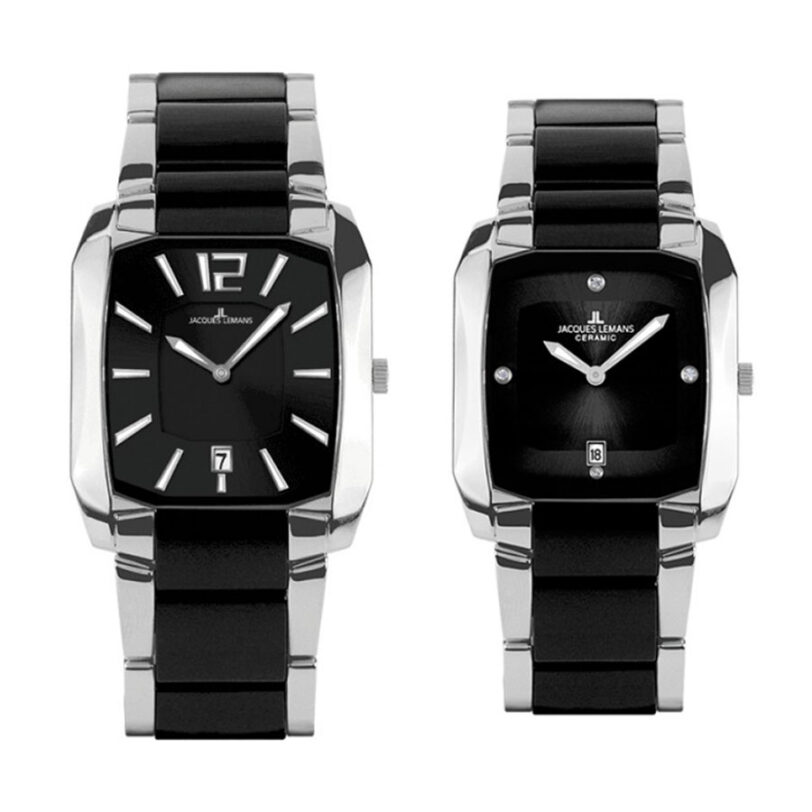 Комплект часовници за двойки Jacques Lemans 1-1389A & 1-1390C - Подарък