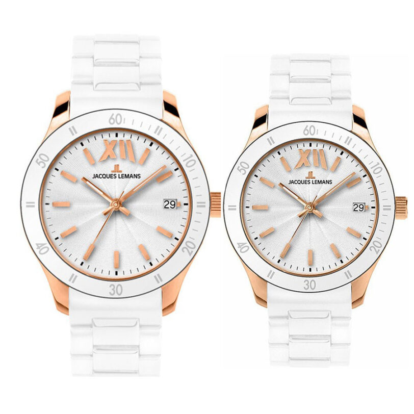 Комплект часовници за двойки Jacques Lemans 1-1622 R & 1-1623R - Подарък