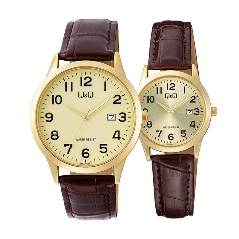 Комплект часовници за двойки Q&Q A44A-006PY-A45A-006PY - Подарък