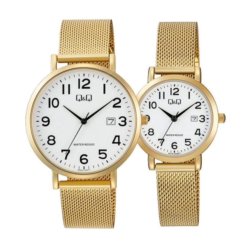 Комплект часовници за двойки Q&Q A46A-002PY-A47A-002PY - Подарък