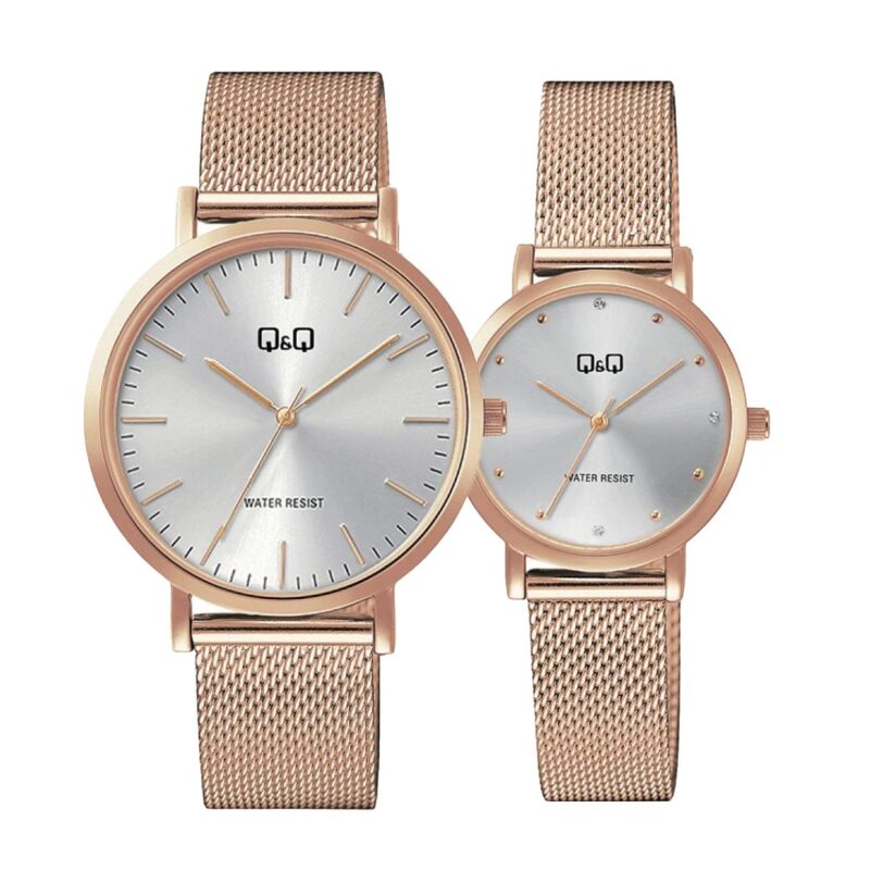 Комплект часовници за двойки Q&Q C34A-006PY-C35A-007PY - Подарък