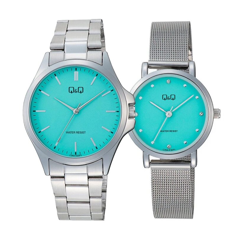 Комплект часовници за двойки Q&Q C36A-023PY-C35A-018PY - Подарък