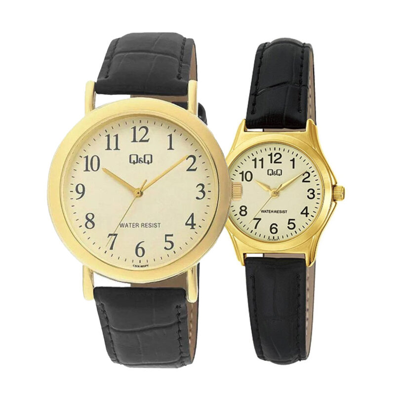 Комплект часовници за двойки Q&Q C17A-005PY-C07A-005PY - Подарък