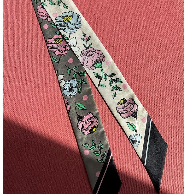 Копринен шал Retro с десен Mauverien