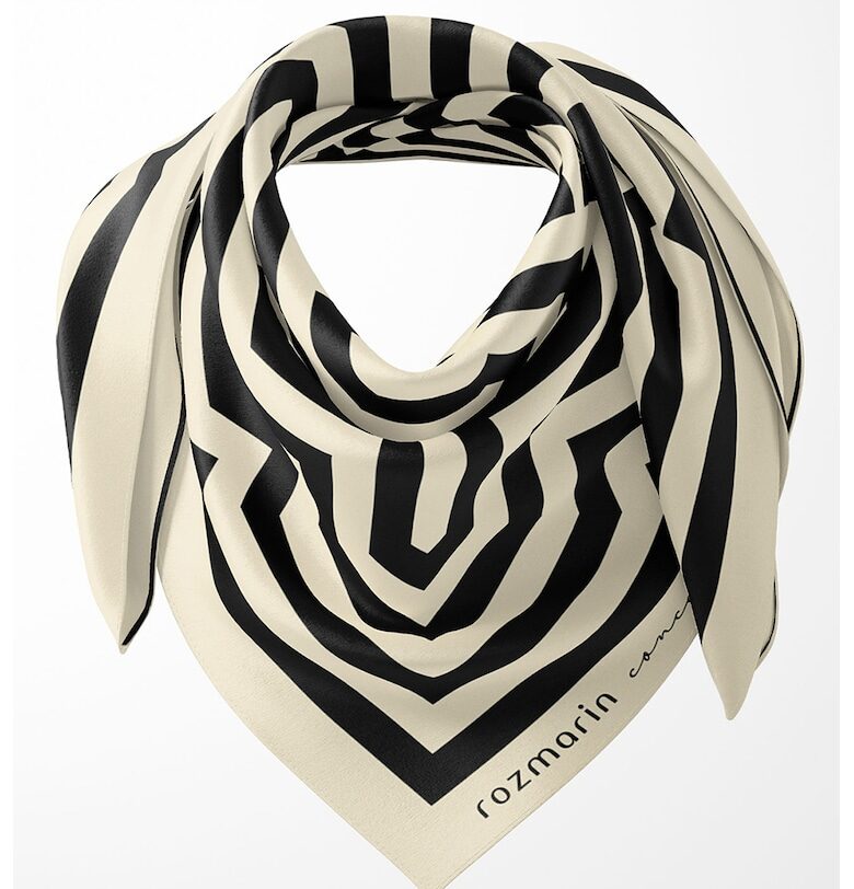 Копринен шал с принт ROZMARIN CONCEPT