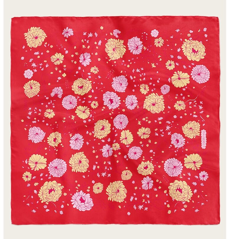 Копринен шал с флорален десен Mauverien