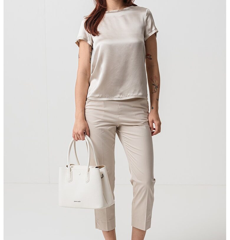 Копринена тениска Arabba - Сиво-бежов MaxCo