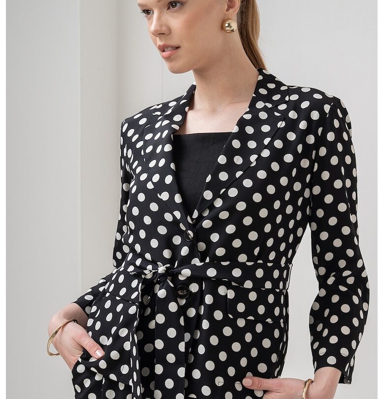 Копринено сако Livia с десен - Бял/Черен Marella