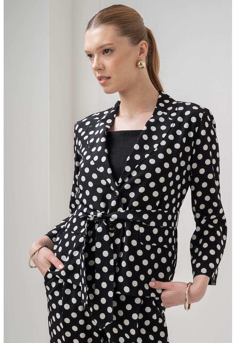 Копринено сако Livia с десен - Бял/Черен Marella