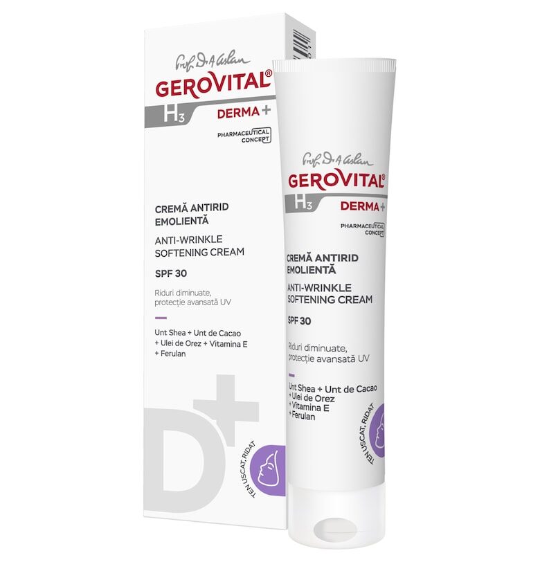 Крем против бръчки  H3 Derma+ - Омекотяващ - SPF30 - 30 мл Gerovital