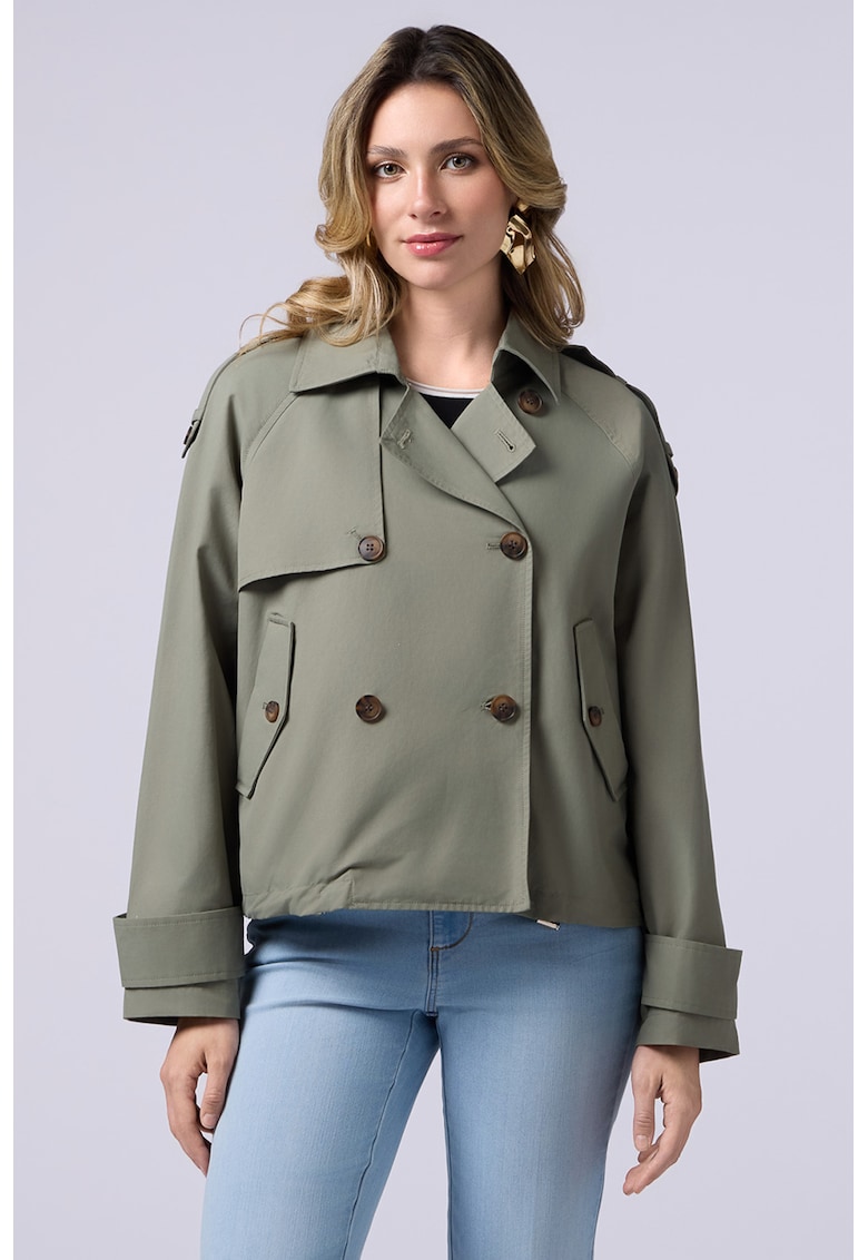 Къс двуреден тренч - Зелени аспержи Oltre