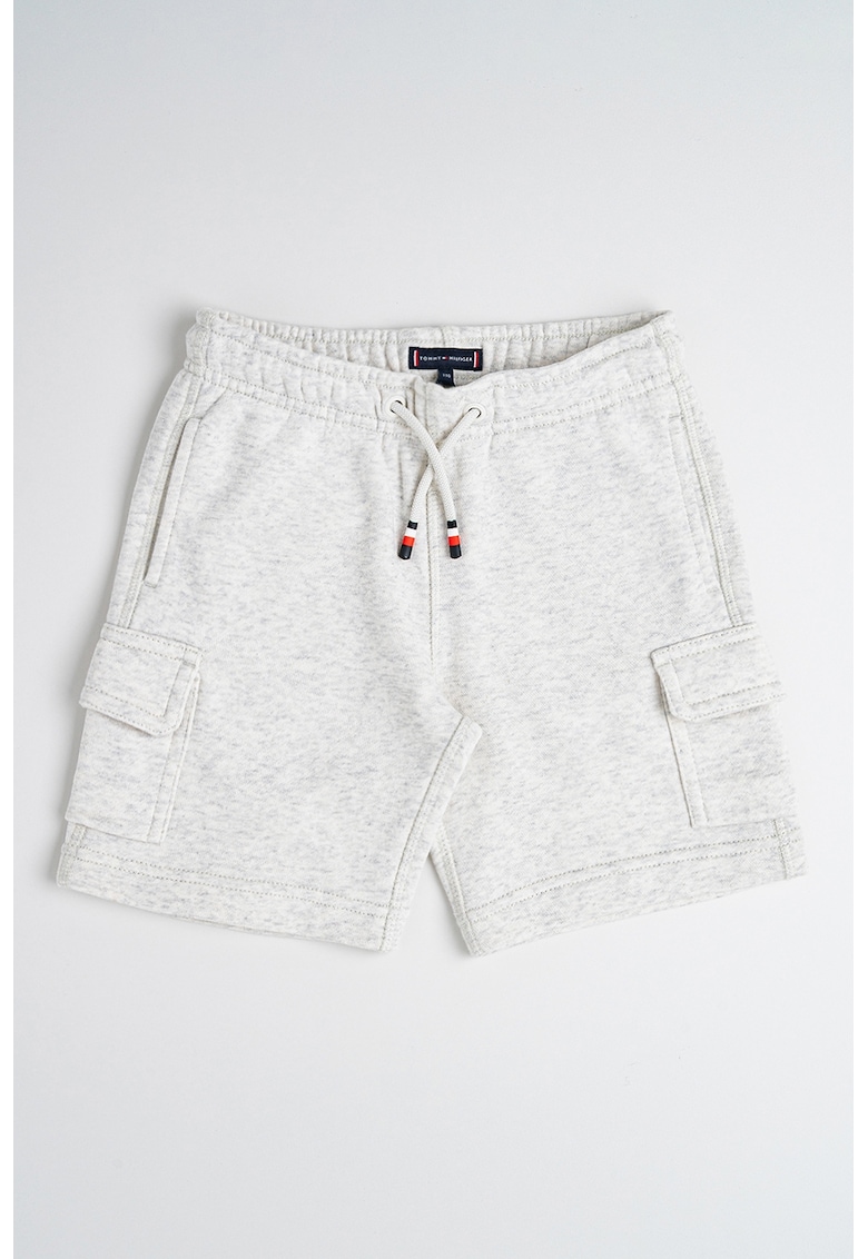 Къс карго панталон с връзка - Светлосив меланж Tommy Hilfiger