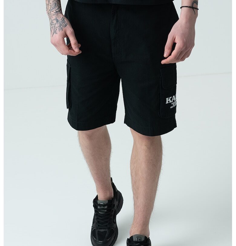Къс карго панталон с лого - Черен Karl Kani