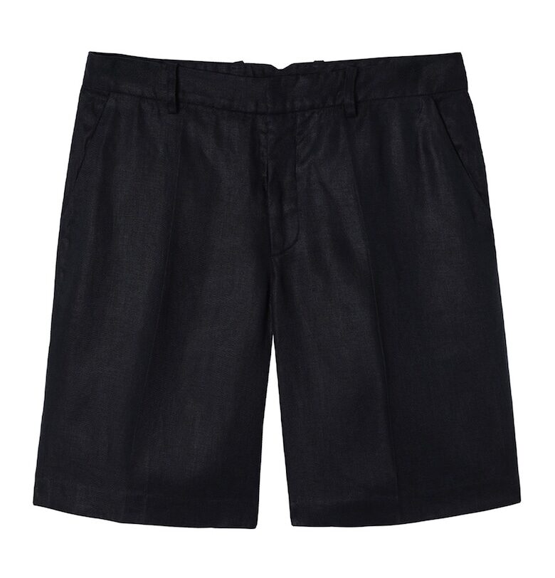 Къс ленен панталон със средновисока талия - Ултрамарин синьо Tatuum