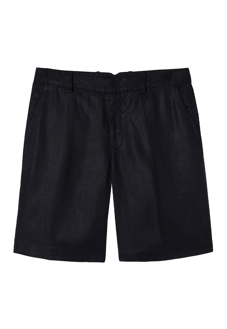 Къс ленен панталон със средновисока талия - Ултрамарин синьо Tatuum
