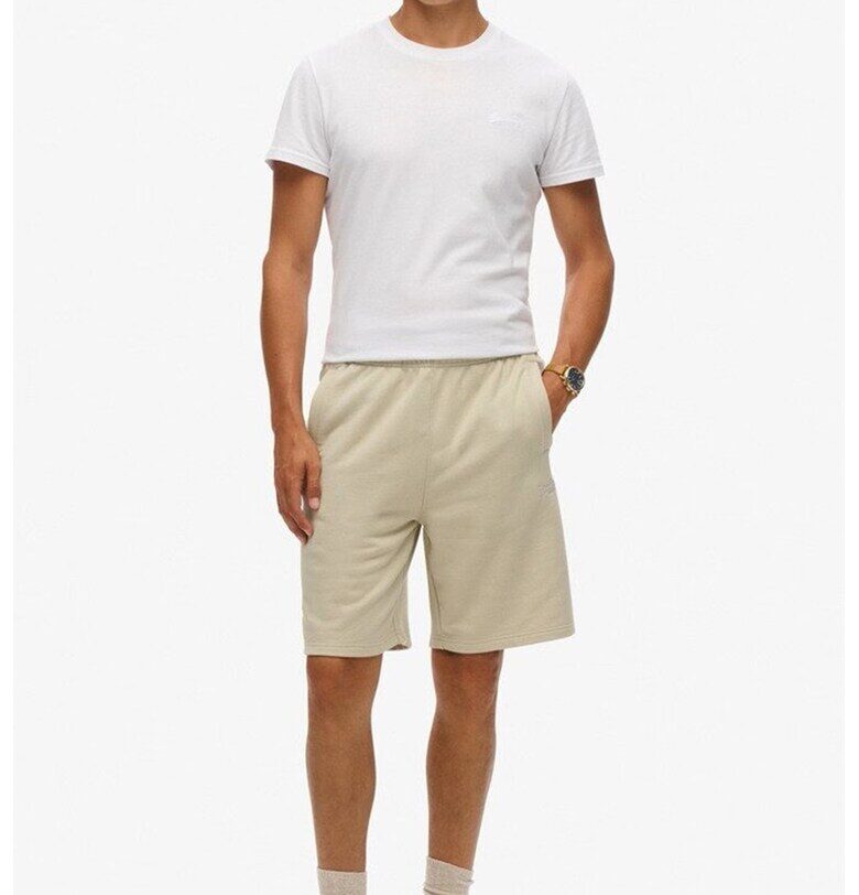 Къс панталон Essential с бродирано лого - Светло бежово Superdry  Co