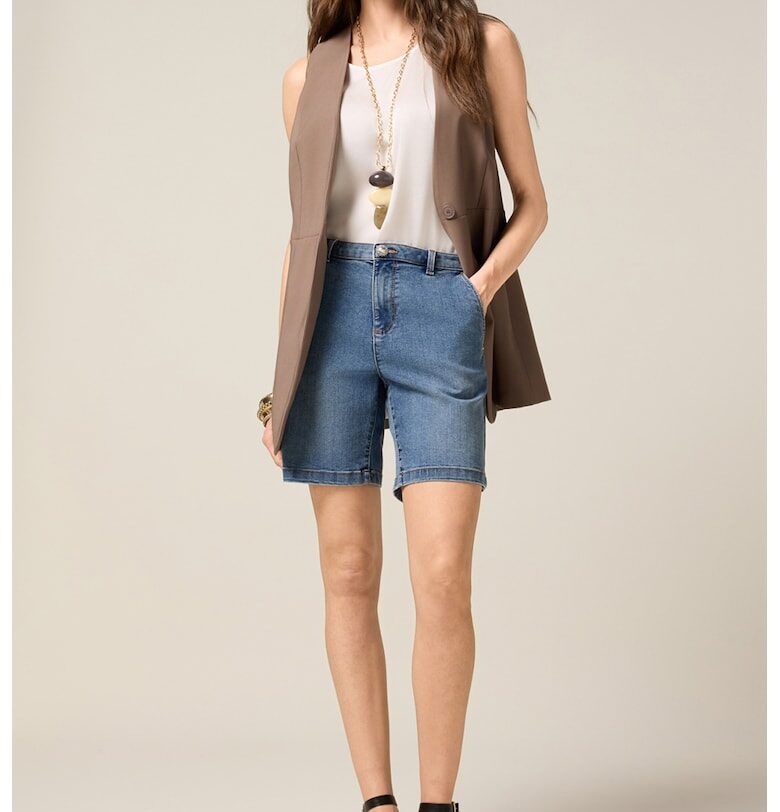 Къс панталон от деним - Светлосин Oltre