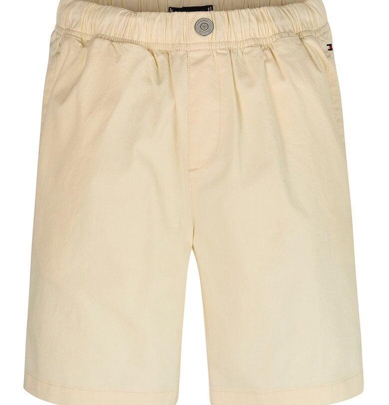 Къс панталон от органичен памук с еластична талия - Светло бежово Tommy Hilfiger