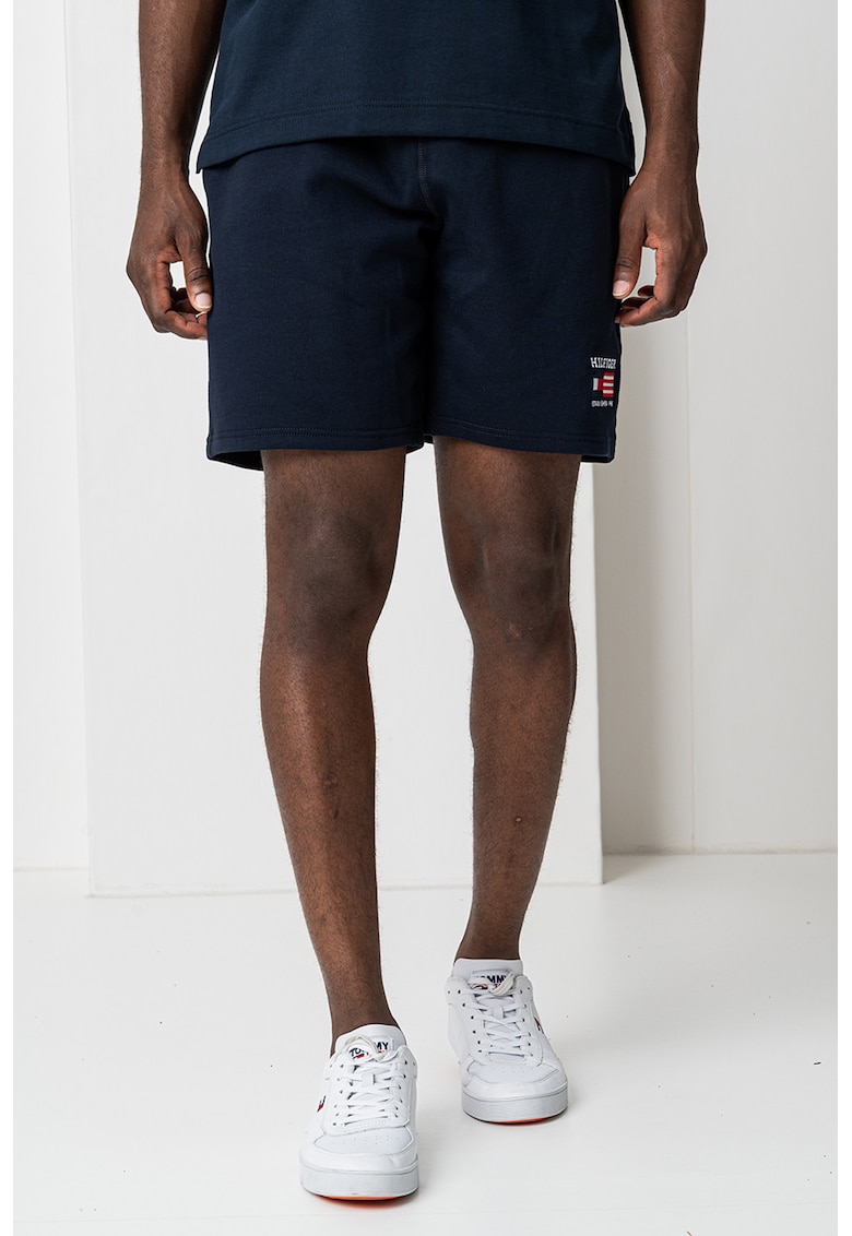 Къс панталон с връзки и лого - Тъмносин Tommy Hilfiger