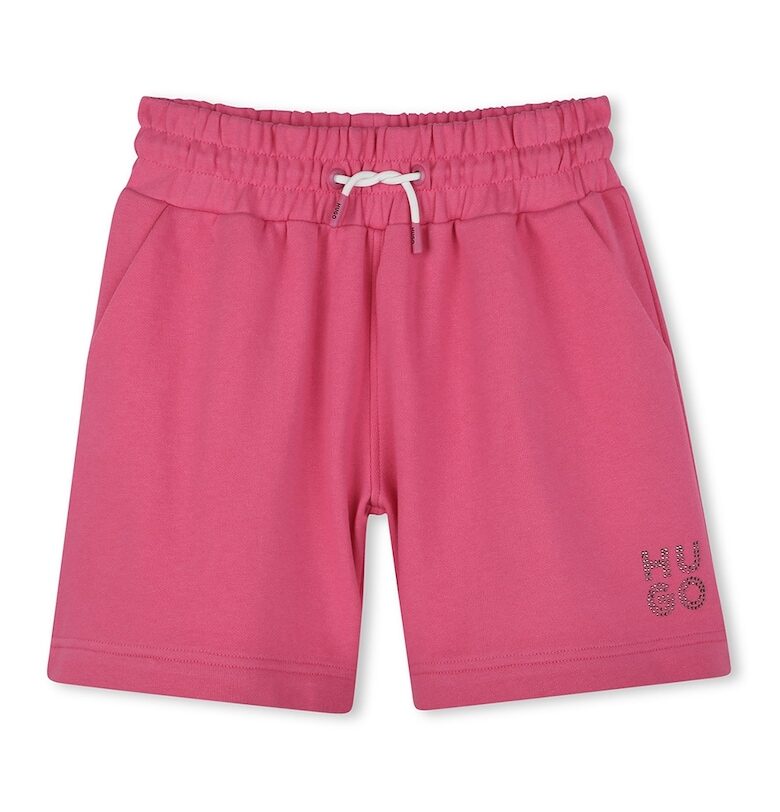 Къс панталон с връзки и лого - Яркорозово HUGO